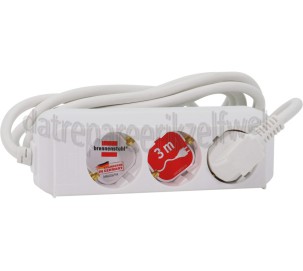 Foto van Brennenstuhl Tafelcontactdoos Eco-Line Wit 3 meter 3x1,5 3-voudig, max. 3500W 