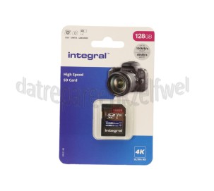 Foto van Integral Memory card High Speed, Class 10, V30 128GB, 4K, UHS-I, Klasse 1-specificatie 
