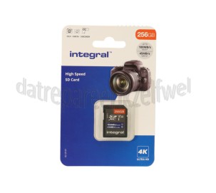 Foto van Integral Memory card High Speed, Class 10, V30 256GB, 4K, UHS-I, Klasse 1-specificatie 