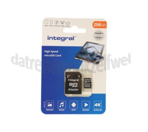 Foto van Integral Memory card High Speed, Class 10 (incl.SD adapter) Micro SDHC card 256GB 100MB/s 