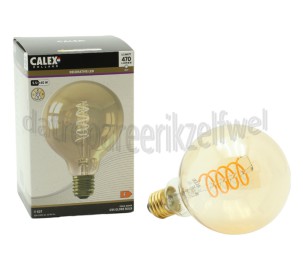 Foto van Calex Ledlamp LED Globe G95 Goud Flex Filament E27 5,5W 470lm 2100K 