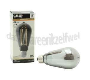 Foto van Calex Ledlamp LED Glassfiber Rustiek ST64 Titanium SMD Dimbaar E27 3,5W 40lm 2000K 