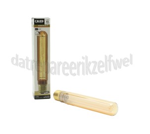Foto van Calex Ledlamp LED Glassfiber T30x185 Buis Goud SMD Dimbaar E27 2,3W 65lm 1800K 