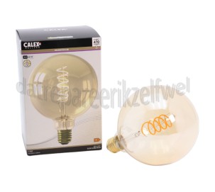 Foto van Calex Ledlamp LED Globe G125 Goud Flex Filament E27 5,5W 470lm 2100K 