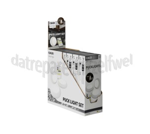 Foto van Calex Display Spot On Pucklights, 3 stuks met afstandsbediening 8 Lumen, 2700-6500K 