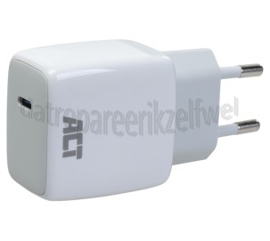 Foto van ACT USB Oplader USB-C Lader Power Delivery PPS en GaNFast Universeel gebruik, 35W, Apple, Android 