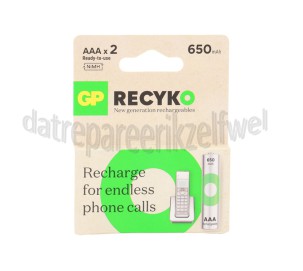Foto van GP Batterij ReCyko+ Oplaadbaar AAA 650mAh NiMH 