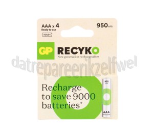 Foto van GP Batterij ReCyko+ Oplaadbaar AAA 950mAh NiMH 