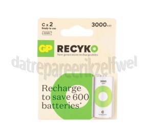 Foto van GP Batterij ReCyko+ Oplaadbaar C 3000mAh NiMH 