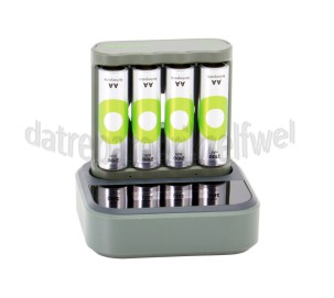Foto van GP Batterijlader USB Batterijlader B421 Recyko dockingstation + 4 AA 2100mAh batterijen 