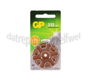 Foto van GP Batterij Knoopcel PR41 1,4V ZA312 Bruin Hoorbatterij 