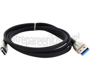 Foto van USB Kabel USB C naar USB A Gevlochten, Zwart 1.0 Meter 