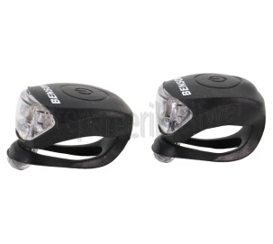 Foto van Lamp LED Fietslampen Siliconen 3 Standen, Knoopcel batterijen 