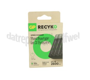 Foto van GP Batterijlader USB Batterijlader M451 Recyko + 4 AA 2600mAh batterijen 