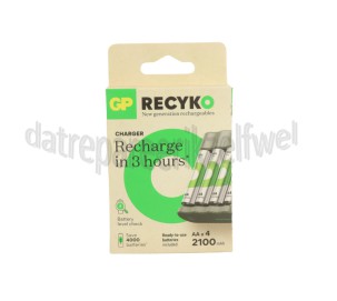 Foto van GP Batterijlader USB Batterijlader B421 Recyko + 4 AA 2100mAh batterijen 