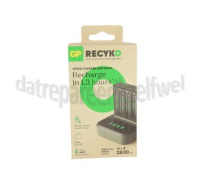 Foto van GP Batterijlader USB Batterijlader M451 Recyko Dockingstation + 4 AA 2600mAh batterijen 