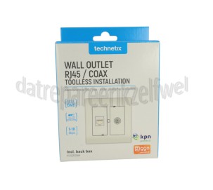 Foto van Technetix Wandcontactdoos RJ45 + Coax Ethernet apparaten en Kabel TV, 10Gbps max. 