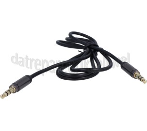 Foto van Aansluitkabel Aux aansluitkabel Jack 3,5mm Slimfit, zwart, 1m Jack 3,5mm naar 3,5mm 