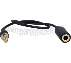 Foto van Verloopkabel 4-pins audio cross-over, 15 cm Jack 3,5mm male naar Jack 3,5 mm female 
