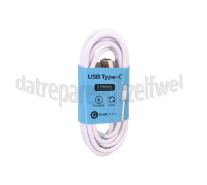 Foto van USB Kabel USB Type C male naar USB Type A male, wit 2m Universeel USB Type C 