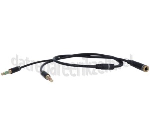 Foto van Verloopkabel 4-pins audio cross-over, 15 cm 2x Jack 3,5mm male naar Jack 3,5 mm female 