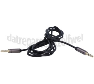 Foto van Aansluitkabel Aux aansluitkabel Jack 3,5mm Slimfit, zwart, 1,8m Jack 3,5mm naar 3,5mm 