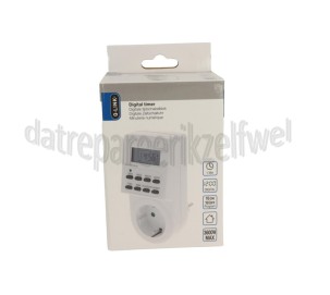 Foto van Q-Link Schakelklok 16A 230v 3600W RA 20 programma's Digitale tijdklok met 20 verschillende programma's 