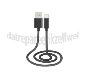 Foto van USB Kabel zwart, 100 cm USB Type A + Type C 