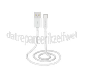 Foto van USB Kabel wit, 100 cm USB Type A + Type C 