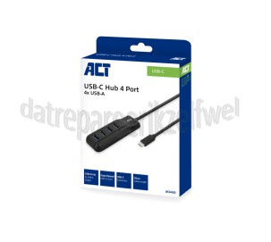 Foto van ACT Hub USB-C hub 3.0 4 poorts USB-A 