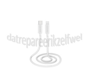 Foto van Musthavz USB Kabel wit, 1 meter USB-C naar Lightning 