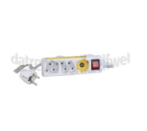 Foto van Q-Link Tafelcontactdoos 2x Euro, 2x randaarde 4-voudig met schakelaar 