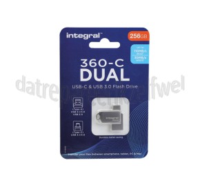 Foto van Integral Memory stick Integral 360-C Dual 256GB USB-C & USB3.0 Flash Drive 
