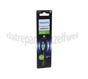 Foto van Philips Tandenborstelset Optimal White opzetborstels, 2 stuks, zwart Sonicare 