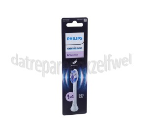 Foto van Philips Tandenborstelset S2 Sensitive opzetborstels, 4 stuks, wit Sonicare 