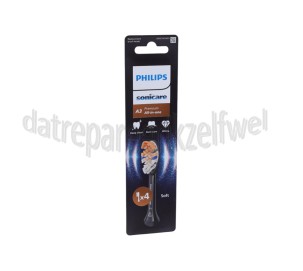 Foto van Philips Tandenborstelset Premium All-in-One A3 opzetborstels, 4 stuks, zwart Sonicare 