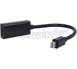 Foto van Gembird Displayport Kabel Mini DisplayPort Male naar HDMI Female Adapterkabel 15cm, zwart 
