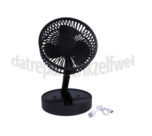 Foto van Benson Ventilator Telescopisch Oplaadbaar, Opvouwbaar, Zwart 