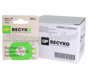 Foto van GP Batterij ReCyko+ Oplaadbaar AAA 950mAh NiMH 