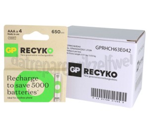 Foto van GP Batterij ReCyko+ Oplaadbaar AAA 650mAh NiMH 
