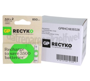 Foto van GP Batterij ReCyko+ oplaadbaar AAA 850mAh NiMH 