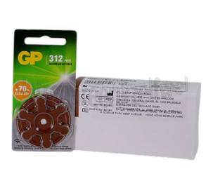 Foto van GP Batterij Knoopcel PR41 1,4V, 6 stuks ZA312 Bruin Hoorbatterij 