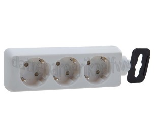 Foto van Exin Tafelcontactdoos 3600W 16A RA wit 3v Tafelcontactdoos zonder snoer 