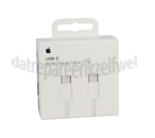 Foto van Apple USB Kabel Wit, 100 cm, Geweven USB-C naar USB-C 