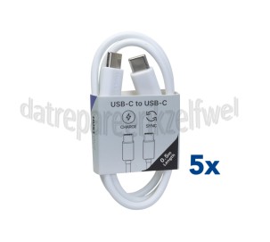 Foto van Musthavz USB Kabel Wit, 50 cm USB-C naar USB-C 