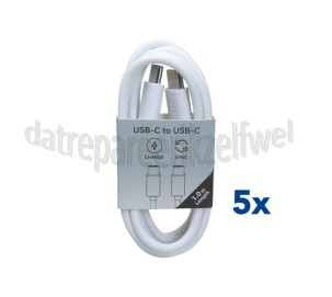 Foto van Musthavz USB Kabel Wit, 100 cm USB-C naar USB-C 