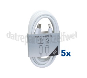 Foto van Musthavz USB Kabel Wit, 200 cm USB-C naar USB-C 