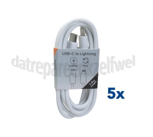 Foto van Musthavz USB Kabel Wit, 100 cm USB-C naar Lightning 