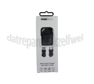 Foto van Musthavz USB Oplader 20W, zwart USB-C, Universeel gebruik 
