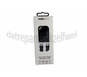 Foto van Musthavz USB Oplader 30W, zwart USB-C, Universeel gebruik 